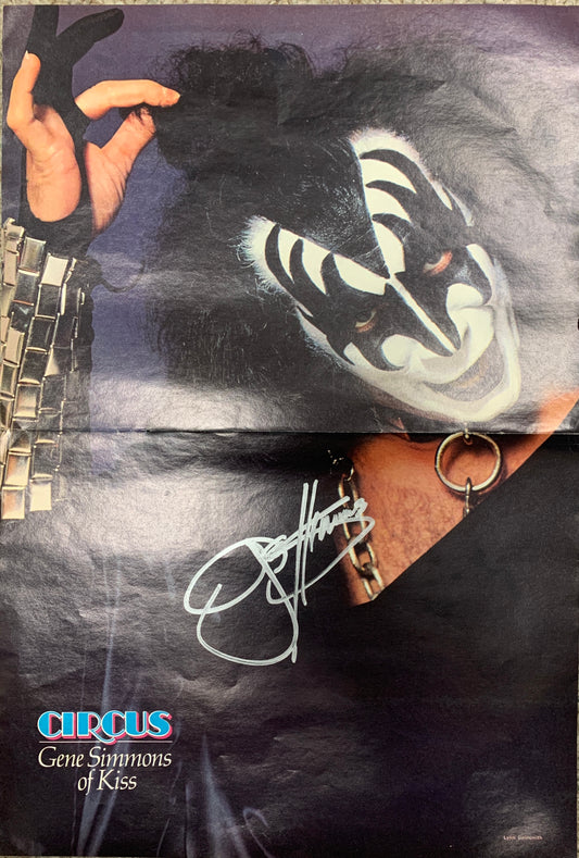 Gene Simmons signed insert poster