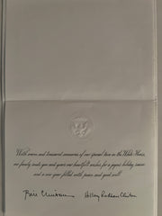 Bill and Hillary Clinton facsimile signed Christmas card