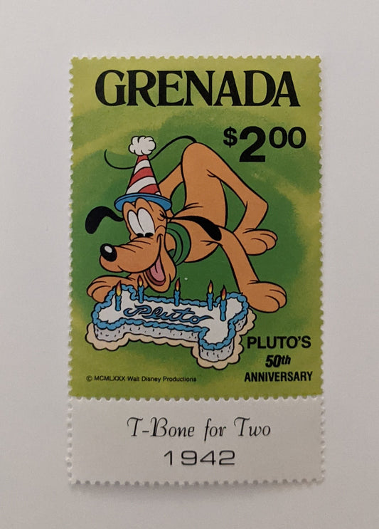 1981 Disney Celebrates Pluto's 50th Anniversary Stamp – Grenada