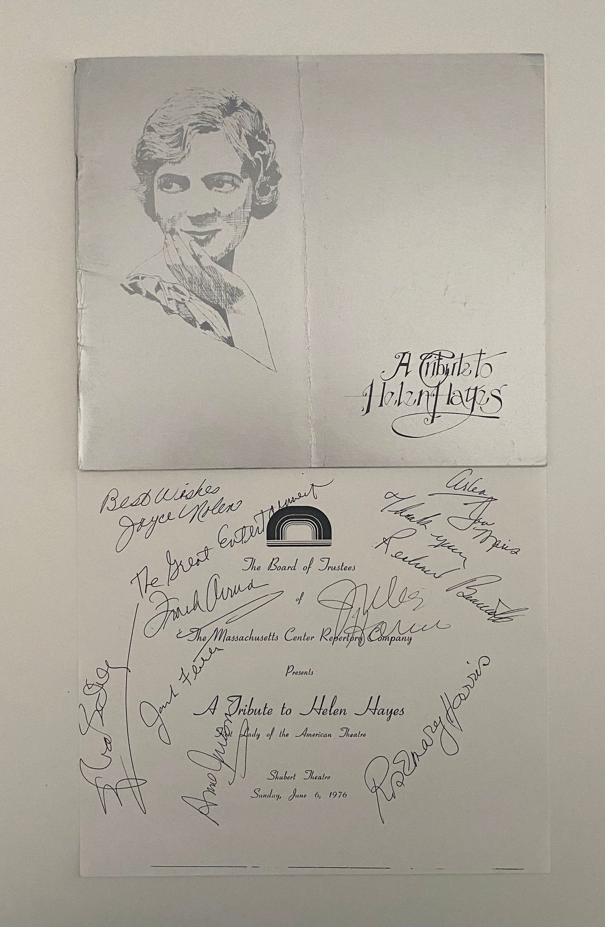 A Tribute To Helen Hayes Signed Program