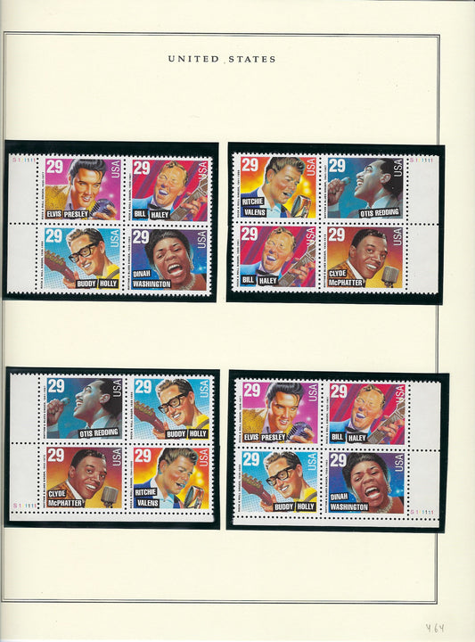 Music Legends Collectors Stamp Sheet 16 x 29 cent stamps