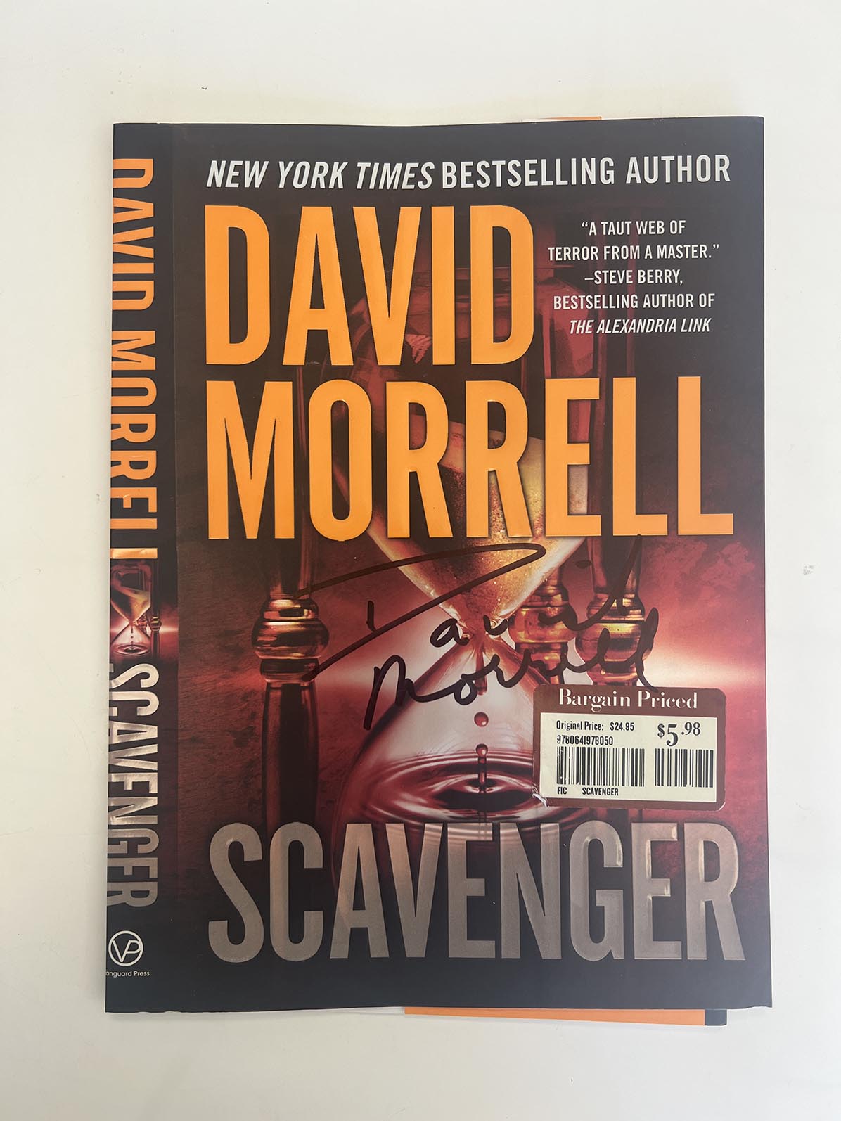 Scavenger David Morrell signed book jacket