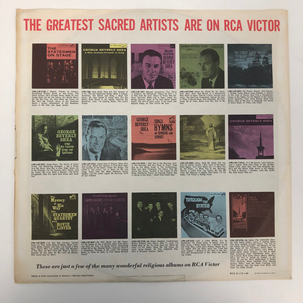 The Greatest Sacred Artists Are On RCA Victor Album