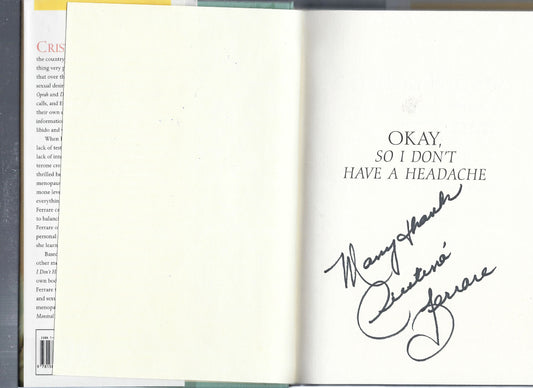 Cristina Ferrara signed book